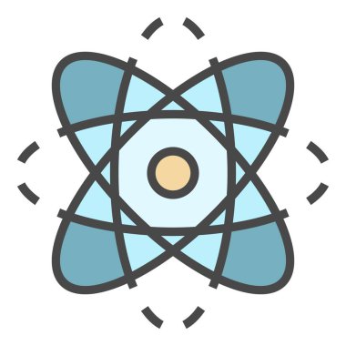 Atom simgesi renk ana hatları vektörü
