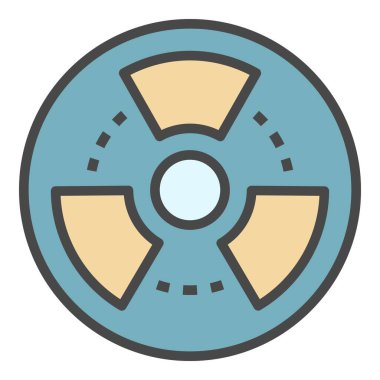 Radyasyon simgesi renk dış hat vektörü