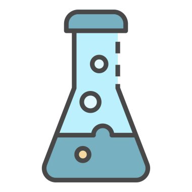 Kaynayan şişe simgesi renk ana hatları vektörü