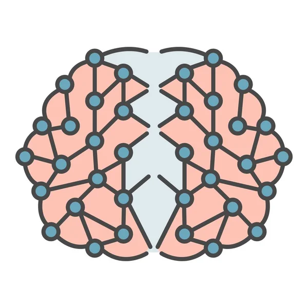 인공적 인 뇌 아이콘 색차 단위벡터 — 스톡 벡터