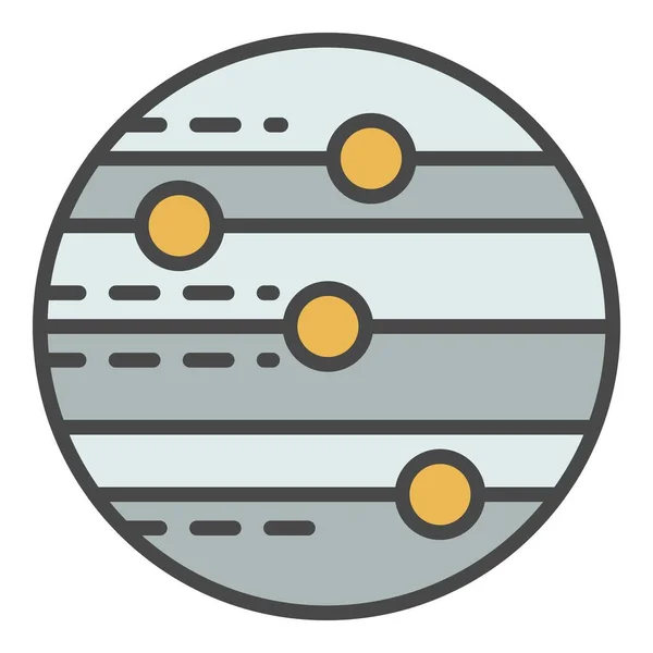 Space planet icon color outline vector — Stock Vector