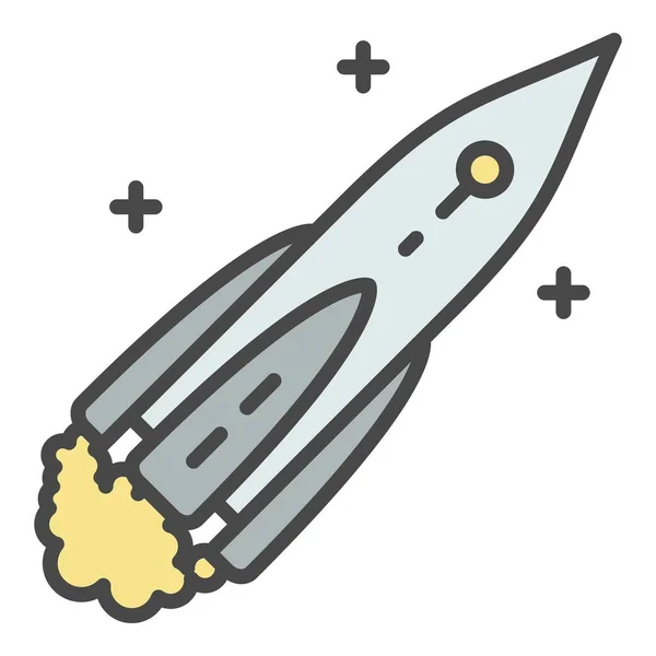 Space ship icon color outline vector — Stock Vector