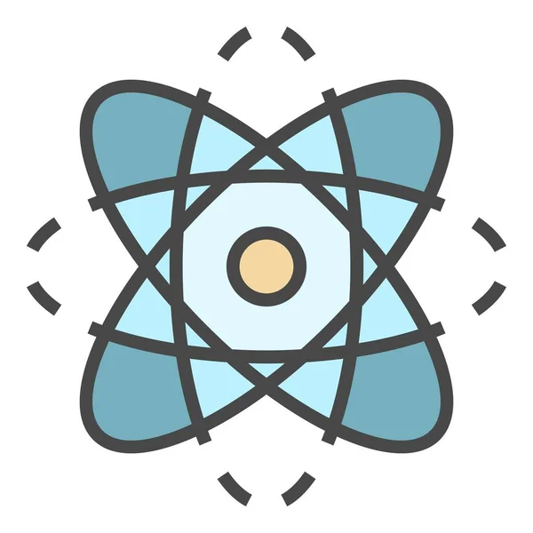 Atom ikon färg kontur vektor — Stock vektor