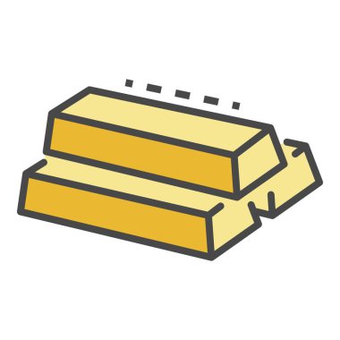 Altın çubuk renk dış hat vektörü