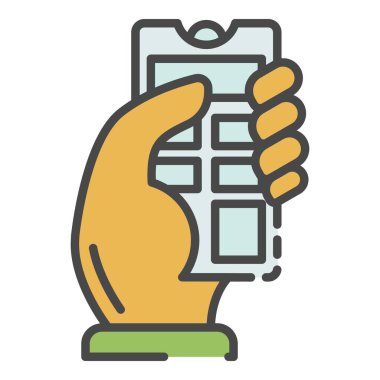 Kablosuz denetim simgesi renk ana hatları vektörü