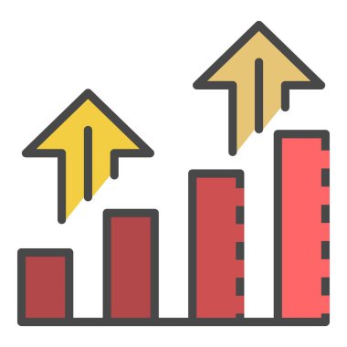 Grafik simgesi renk ana hatları vektörünü büyüt