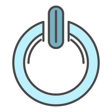 Güç düğmesi simgesi renk ana hatları vektörünü kapat