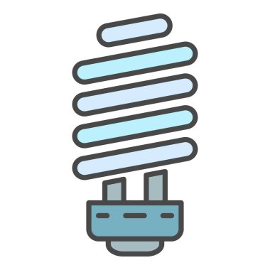 Ekonomi ampul simgesi renk ana hatları vektörü