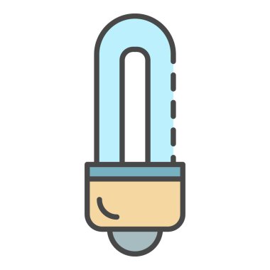 Enerji tasarrufu ampul simgesi renk ana hatları vektörü