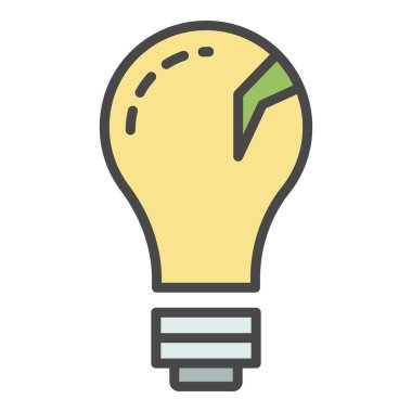 Eko ampul simgesi renk ana hatları vektörü