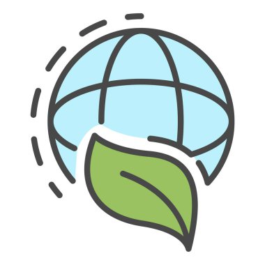 Genel yaprak simgesi renk ana hatları vektörü