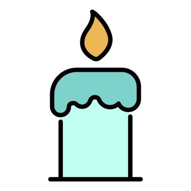 Mum simgesi renk ana hatları vektörü yakılıyor