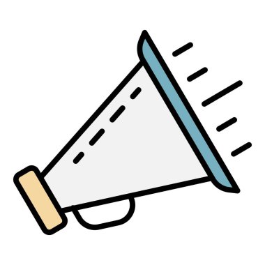 Bullhorn simgesi renk ana hatları vektörü