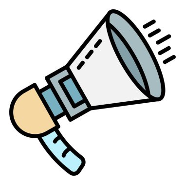 Gürültü megafon simgesi renk dış hat vektörü