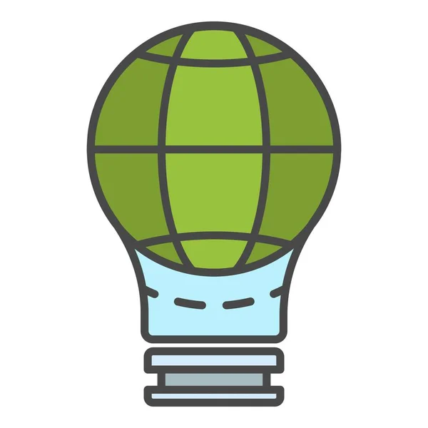 Globe salva bulbo icona colore contorno vettoriale — Vettoriale Stock