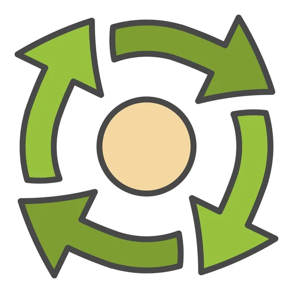 Recykling energii ikona kolor zarys wektor — Wektor stockowy