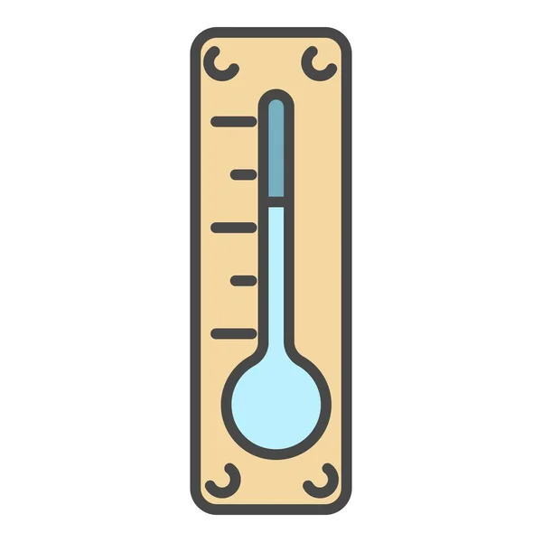 Utomhus termometer ikon färg kontur vektor — Stock vektor