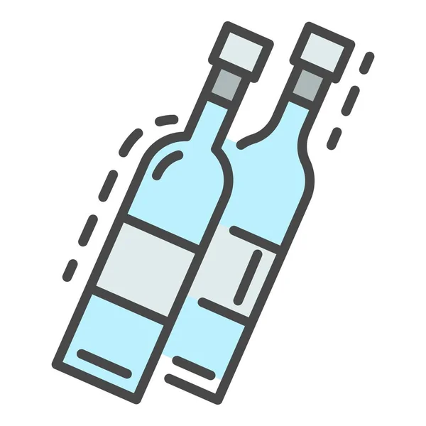 Eco Glas Flasche Symbol Farbe Umrissvektor — Stockvektor