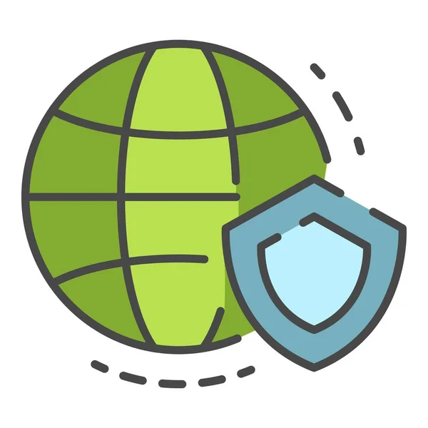 Beveiligd global data icon kleurenschema vector — Stockvector