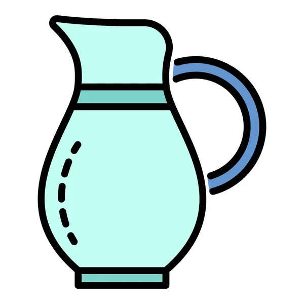 Vecteur de contour de couleur icône cruche à eau — Image vectorielle