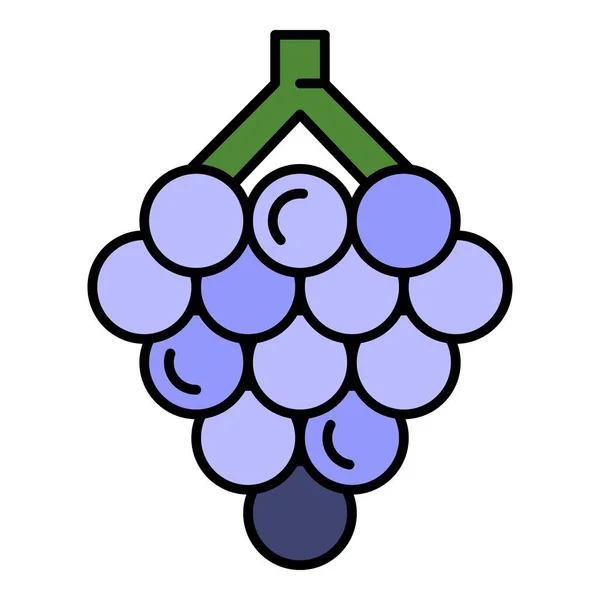 Ícone de uva crua vetor de contorno de cor — Vetor de Stock