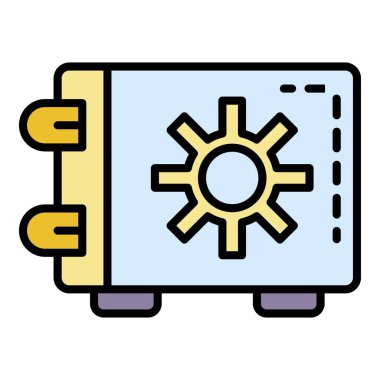 Para güvenli simgesi renk ana hatları vektörü