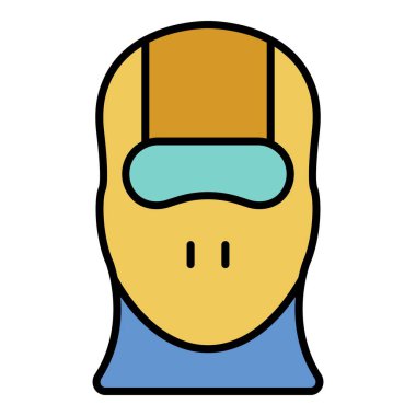 Kar maskesi simgesi renk ana hatlarıyla yüz yüze