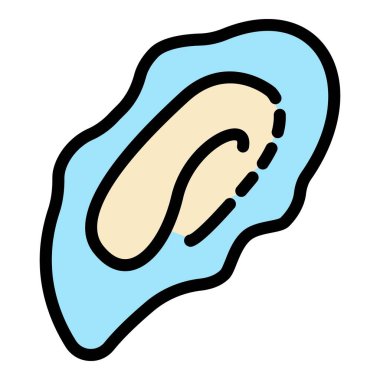 Deniz yumuşakçası simgesi renk ana hatları vektörü