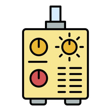 Kaynak makinesi simgesi renk ana hatları vektörü