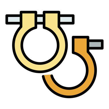 Yapı iskelesi bağlantı simgesi renk ana hatları vektörü