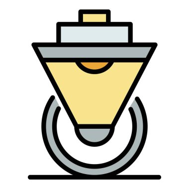 İskele tekeri platform simgesi renk ana hatları vektörü