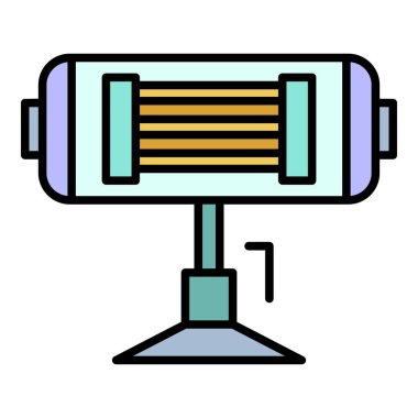 Ev ısıtıcı simgesi renk ana hatları vektörü