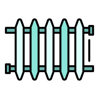 Eski radyatör simgesi renk dış hat vektörü