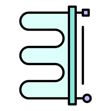 Isıtıcı kazanı simgesi renk ana hatları vektörü