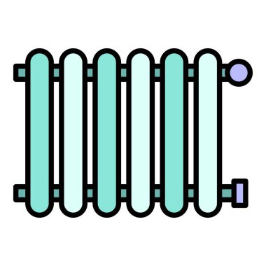 Modern radyatör simgesi renk ana hatları vektörü