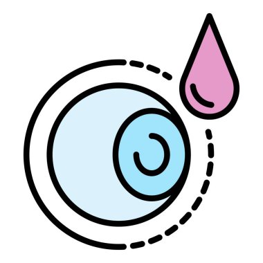 Göz damlası simgesi renk çizgisi vektörü