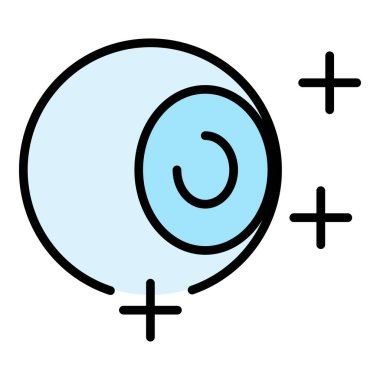 Göz topu artı simge renk ana hatları vektörü