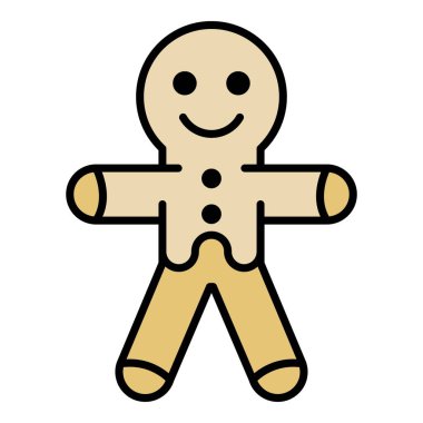 Zencefilli çörek ikonu renk ana hatları vektörü