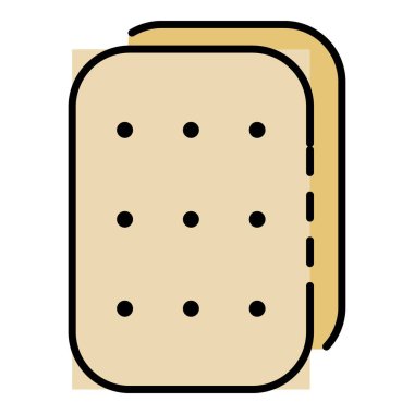 Kraker simgesi renk ana hatları vektörü