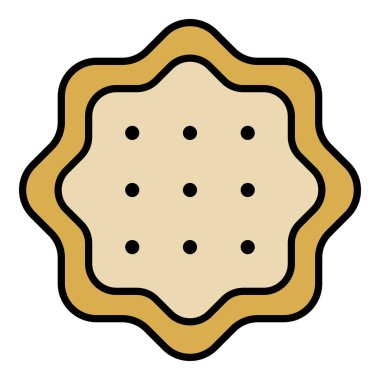 Şeker bisküvi simgesi renk ana hatları vektörü