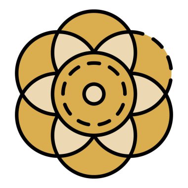 Soyut bisküvi simgesi renk ana hatları vektörü