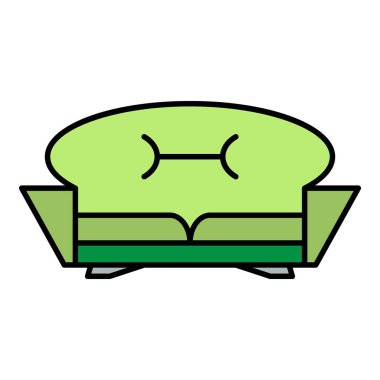 Ev koltuğu simgesi renk ana hatları vektörü