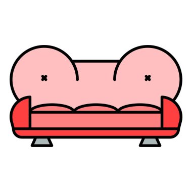 Deve kanepesi simgesi renk ana hatları vektörü