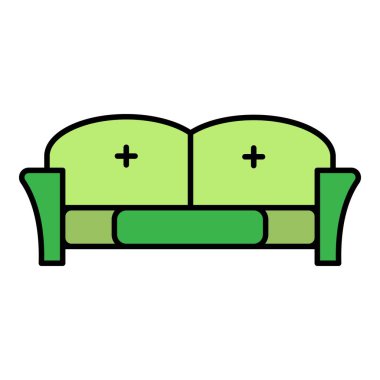 Smokin kanepesi simgesi renk ana hatları vektörü