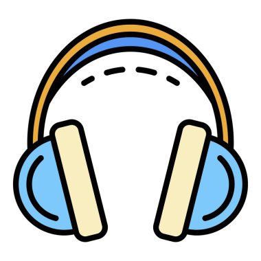 Kulaklık simgesi rengi dış hat vektörü