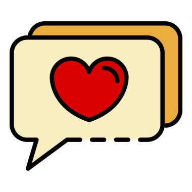 Günlük simgesi renk ana hatları vektörü gibi sohbet et