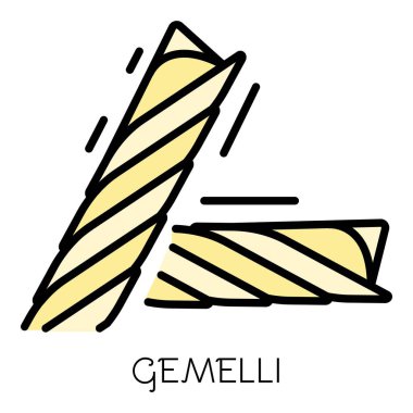 Gemelli simgesi renk dış hat vektörü