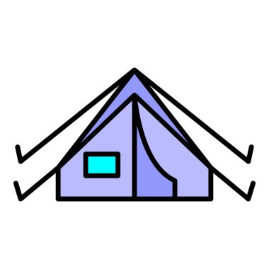 Kamp çadırı renk ana hatları vektörü