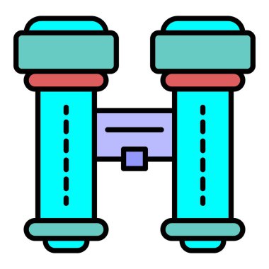 Binoküler simge renk ana hatları vektörü