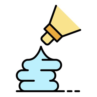 Aloe krem simgesi renk ana hatları vektörü